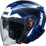 SMK GTJ Tourer, open face helmet , color: Dark Blue/Black/Blue/White , size: XL