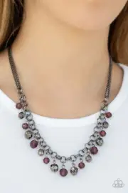 NEW Paparazzi Jewelry Necklace And The Crowd Cheers Purple NWT w/ FREE Earrings
