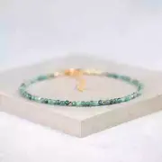 Natural 2MM Blue Tourmaline Gemstone Bracelet Exquisite Crystal Healing Bracelet