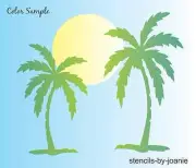 Beach Tree Stencil 10" 8" Palm Date Coconut Tropical Sun Moon DIY Craft Signs