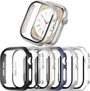COMMUTER 6 Pack Case with Tempered Glass Screen Protector for Apple Watch SE (2024 New) SE (2nd Gen)/6/SE/5/4 44mm with Tempered Glass Screen Protector, Hard PC Cover for iWatch 44mm