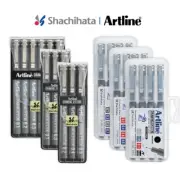 1 set 4pieces BLACK Artline DRAWING SYSTEM Technical Drawing Pen Set Case