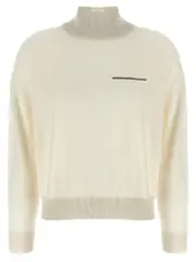 [Peserico] Peserico-Lurex Details Turtleneck Sweater Maglioni Bianco-Donna 44IT
