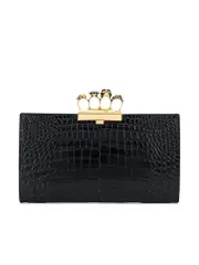 Alexander Mcqueen Four Ring Flat Pouch in Black
