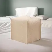 Leather Tissue Box Cover Holder with Bottom, Decorative Vintage Napkin Paper Organizer for Bathroom, Car, Office, Modern Home Decor (Beige)