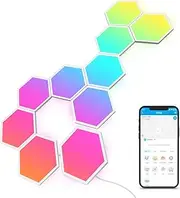 [Govee] Glide Hexa WiFi Light Panels Hexa Hexa RGB Light Panels Wall Lights Compatible with Alexa and Google Assistant DIY Design Music Sync App Control for Gaming Decoration 10 LED Panels