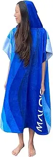 Malo'o Surf Poncho Changing Robe with Hood - Super Soft 400 GSM Cotton – Warm and Absorbent - Perfect for Wetsuit Changing Towel or a Beach Poncho Dry Robe