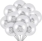 60 Pieces White Memorial Balloons Funeral Helium Remembrance Release Balloons in Sky for Memorial Day Services Condolence, Funeral, Anniversary