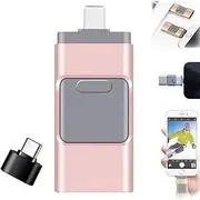 Phoxfer - Phoxfer Backup Stick, Phoxfer Backup Stick for iPhone, Phoxfer 4-in-1 USB Stick, Phoxfer Memory Stick, Phoxfer Backup Stick for Android(Pink,256GB)