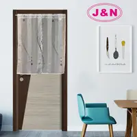 在飛比找momo購物網優惠-【J&N】傑米短門簾90*90-灰藍色(-1入)