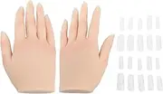 Nail Practice Hand Silicone Flexible Fingers for Beginners Nail Salon Display Acupuncture [Practice Hand Model]
