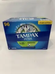 Tampax Pearl Super Absorbency ~ Unscented Tampons ~ 96 Ct free shipping