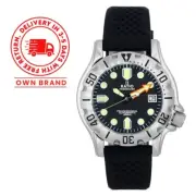 Ratio Black Dial Band Silver Bezel Automatic Diver's RTF009 Men's Watch WR 500M