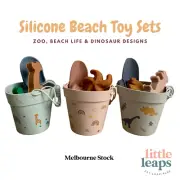 6pcs Kids Baby Silicone Outdoor Beach Toy Set Bucket Sand Shovel Spade Moulds AU