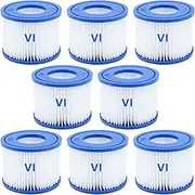 GAODA VI Pool Filter Cartridge for Bestway Flowclear Pool Filter Replacement Filter for Lay-Z-Spa Miami for Vegas Monaco Size 6-58323 (8 Pack)