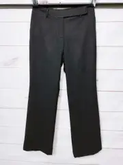 Ann Taylor Womens Dress Pants Size 8 Gray Flat Front Mid-Rise Pockets Wool Blend