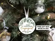 Personalized Engaged Christmas Ornament | Our First Christmas