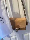 Tabby Soft Suede Rivet Shoulder Bag Coach NWT Light Brown Camel Tan