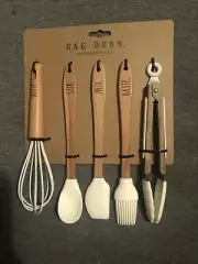 New Rae Dunn 5 piece Mini Utensil Set-white (tongs, whisk, spatulas, baster)