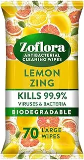 Zoflora Lemon Zing Anti-Bacterial Cleaning Wipes 70-Pieces