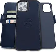 Dreem Fibonacci 2-in-1 Wallet-Case for Apple iPhone 13 Pro Max - Luxury Vegan Leather, Magnetic Detachable Shockproof Phone Case, RFID Card Protection, 2-Way Flip Stand - Royal