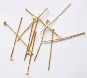 Head Pins 40x0.7mm 600pcs Gold (CLF) Jewellery Making Findings