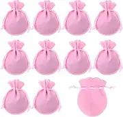 KALIONE 10 Pcs Small Velvet Drawstring Pouches 2.7" X 3.5" Small Jewelry Bags Velvet Drawstring Bags Gift Calabash PouchesVelvet Gift Bags for Rings Necklace Earrings Bracelet Jewelry(Pink)