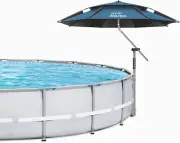 Ground Pool Umbrellas, 360° Rotation Outdoor Pool Sunshade for Oval, Rectangular