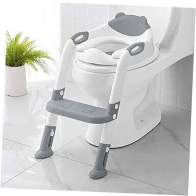 Potty Training Seat with Step Stool Ladder, Potty Training Toilet 8838-grey