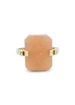 Aliita Deco Sandwich 9kt Gold Ring - Green 17 (UK O 1/2)