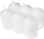 2 x 3 Unscented White Pillar Candles for Weddings Home Decoration Relaxation Smokeless Cotton Wick. Set of 6