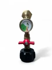 Solid Brass Propane Refill Adapter with Pressure Gauge set for Camping Grill