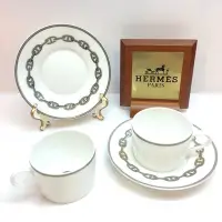 在飛比找Yahoo!奇摩拍賣優惠-＊金選名店＊HERMES＊愛馬仕＊銀邊豬鼻環瓷器咖啡杯組 (