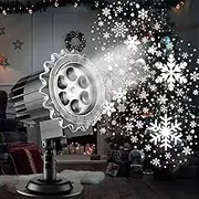 Christmas Projector Lights Outdoor Water Proof, Outside Christmas Decorations with 180° Rotation, Working Temperature -25℃~40℃, Range 26-49 Feet, Moving Rotating Snowfall Halloween Projector