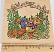 Stampendous Rubber Stamp Moose Creek. Bear fishing- Funny- " Fishin Wish" NEW