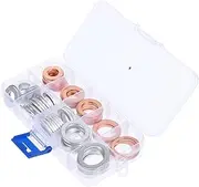 GLEAVI 1 Crush Gasket Set Versatile Oil Drain Plug Washers for Automotive Use Leakproof Sealing Gaskets Assorted Essential Car Parts for Engine Maintenance