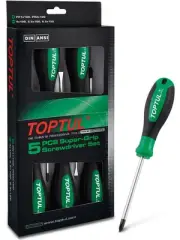 Toptul 5pcs Slotted & Phillips Super-Grip Screwdriver Set (GAAE0507)