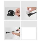 (Black)Bathroom Wall Mounted Towel Bar Space Aluminum Single Bar Towel Rack C