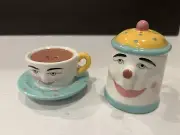 C.A. Ceramic Teapot & Teacup Salt & Pepper Shakers- Colorful Ceramics