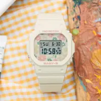 在飛比找momo購物網優惠-【CASIO 卡西歐】BABY-G 輕巧纖薄 甜美花田 白 