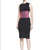 Christopher Kane Dress 10 Black Pink Elastic Snake Print Texture Bodycon $2800