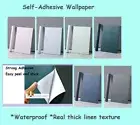 Self Adhesive Wallpaper Waterproof Linen Real Texture 10M Bedroom Dining Laundry