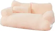 Namolit Cat Bed Plush Material Dog Cat Beds for Indoor Cats Cat Sofa Comfortable Design Removable and Washable Anti-Slip Design Light Beige L