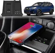 Car Wireless Charger for Sub-aru Forester 2019 2020 2021 2022 2023 Base Premium Sport Limited Touring Center Console Accessories,15W Fast Charing Plate Mobile Type-C/USB, Sub-aru Owners