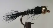 1 Dozen - BH Black Hare's Ear - Wet Nymph Fly - Trout