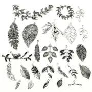 Random 2 Bags (100g/bags) Mix Tibetan Silver Leaves Charms Pendant C40206