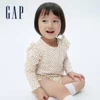 在飛比找蝦皮商城優惠-Gap 嬰兒裝 純棉側開長袖包屁衣 布萊納系列-白底碎花(7