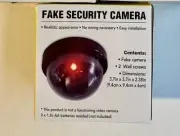 Security Camera Fake CCTV Dome Battery Flashing Red LED Light New
