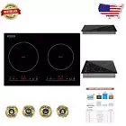Elegant 12-Inch Black Vitro Ceramic Induction Cooktop with 2 Burners & Timer