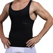 Tight Compression Shirt for Men's, Scoop Neck Body Shaping Baselayer Sports, Thin Shapewear Tank Top for Slimming